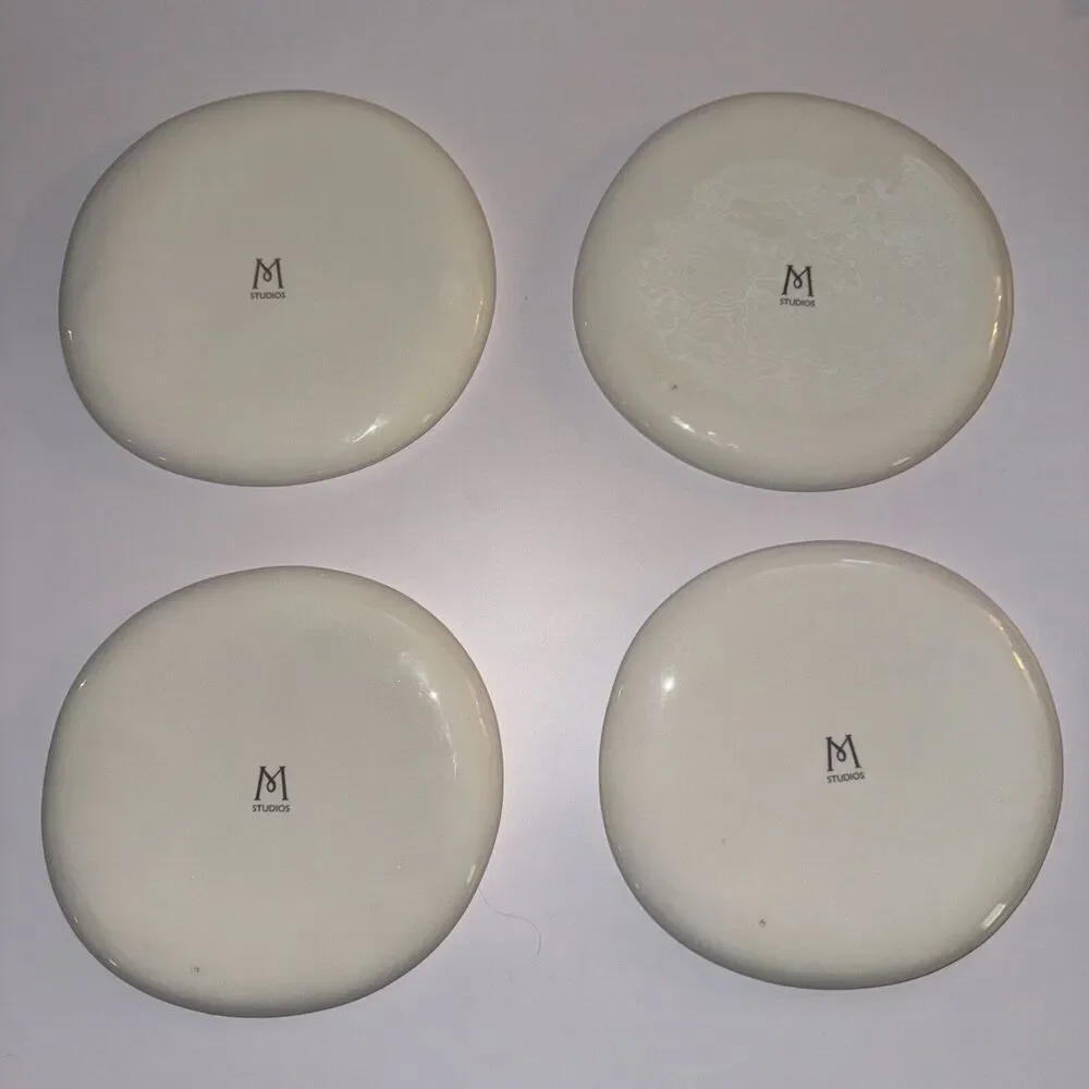 VINT SET OF 4 MAGENTA M STUDIOS FALL‎ SNACK/DESSERT PLATES~THANKSGIVING HARVEST